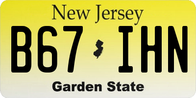 NJ license plate B67IHN