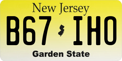 NJ license plate B67IHO
