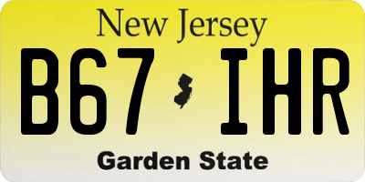 NJ license plate B67IHR