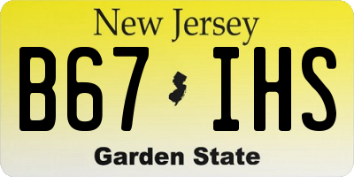 NJ license plate B67IHS