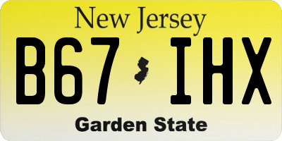 NJ license plate B67IHX