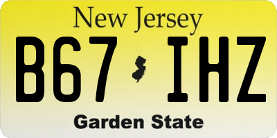 NJ license plate B67IHZ