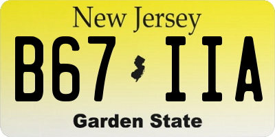 NJ license plate B67IIA