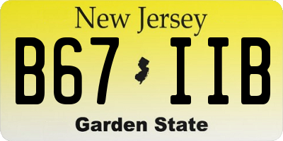 NJ license plate B67IIB