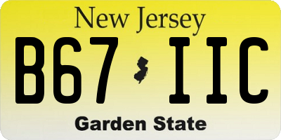 NJ license plate B67IIC