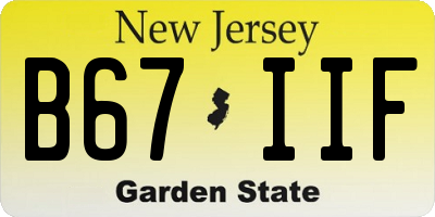 NJ license plate B67IIF