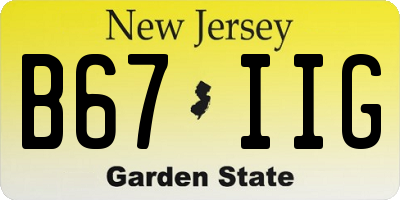 NJ license plate B67IIG
