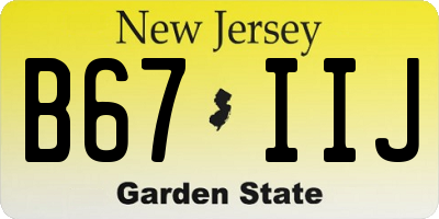 NJ license plate B67IIJ