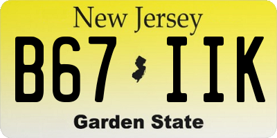 NJ license plate B67IIK
