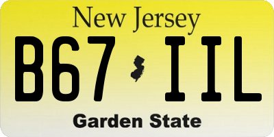 NJ license plate B67IIL
