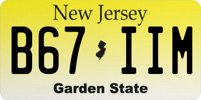 NJ license plate B67IIM