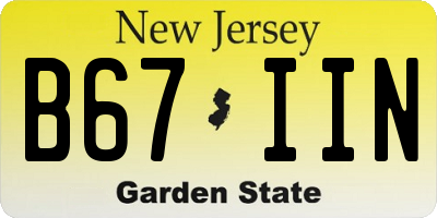 NJ license plate B67IIN