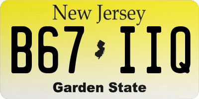 NJ license plate B67IIQ
