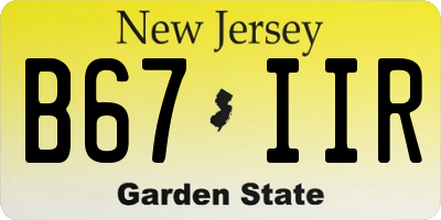 NJ license plate B67IIR