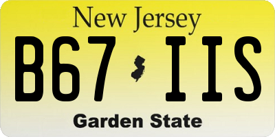 NJ license plate B67IIS