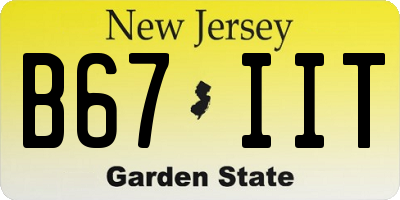 NJ license plate B67IIT