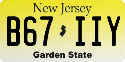 NJ license plate B67IIY