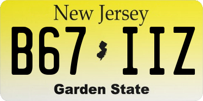 NJ license plate B67IIZ