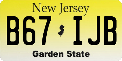 NJ license plate B67IJB