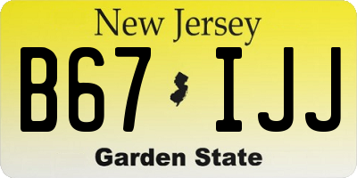 NJ license plate B67IJJ