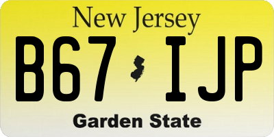NJ license plate B67IJP