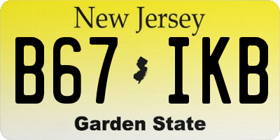 NJ license plate B67IKB