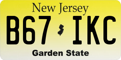 NJ license plate B67IKC