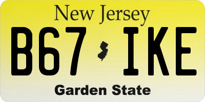 NJ license plate B67IKE