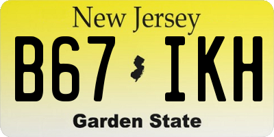 NJ license plate B67IKH