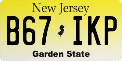 NJ license plate B67IKP