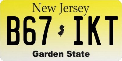 NJ license plate B67IKT