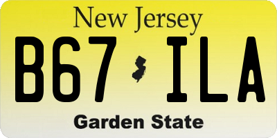 NJ license plate B67ILA