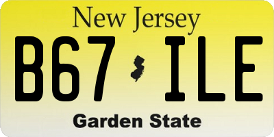 NJ license plate B67ILE