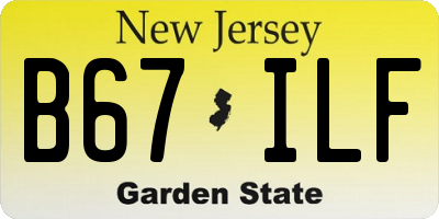 NJ license plate B67ILF