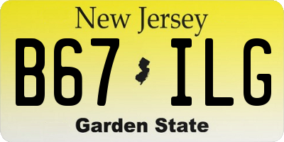 NJ license plate B67ILG