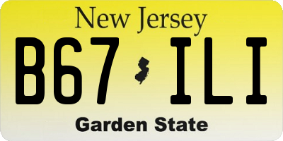 NJ license plate B67ILI