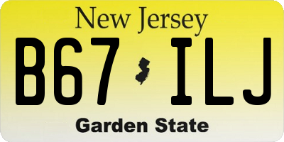 NJ license plate B67ILJ