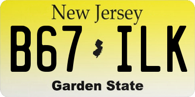 NJ license plate B67ILK