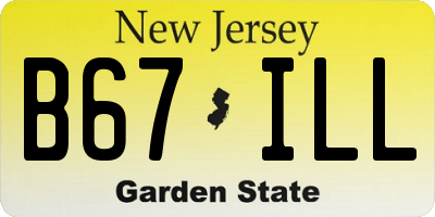 NJ license plate B67ILL