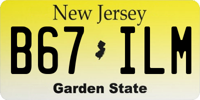 NJ license plate B67ILM