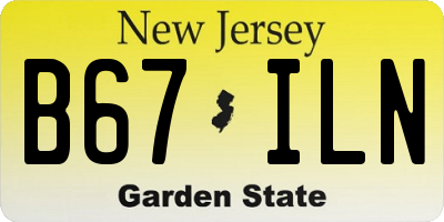 NJ license plate B67ILN