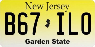 NJ license plate B67ILO
