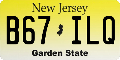 NJ license plate B67ILQ