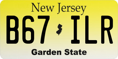 NJ license plate B67ILR