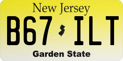 NJ license plate B67ILT