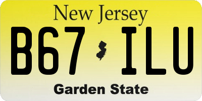 NJ license plate B67ILU