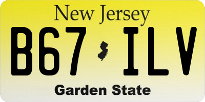 NJ license plate B67ILV