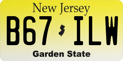 NJ license plate B67ILW