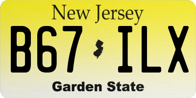 NJ license plate B67ILX