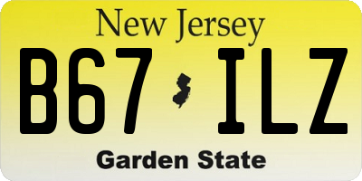 NJ license plate B67ILZ